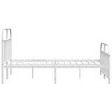 NNEVL Metal Bed Frame with Headboard and Footboard White 153x203 cm Queen
