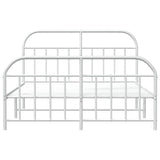 NNEVL Metal Bed Frame with Headboard and Footboard White 183x203 cm King