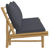 NNEVL Garden Bench with Dark Grey Cushions Bamboo