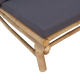 NNEVL Garden Bench with Dark Grey Cushions Bamboo