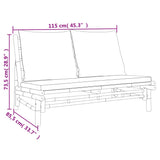 NNEVL Garden Bench with Dark Grey Cushions Bamboo