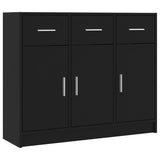 NNEVL Sideboard Black 91x28x75 cm Engineered Wood