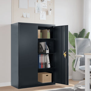 NNEVL File Cabinet Anthracite 90x40x140 cm Steel
