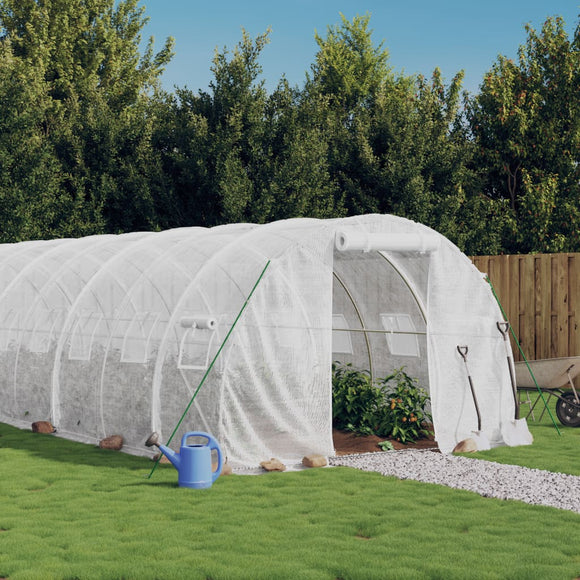 NNEVL Greenhouse with Steel Frame White 60 m² 20x3x2 m