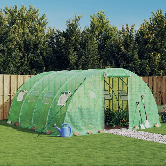 NNEVL Greenhouse with Steel Frame Green 16 m² 4x4x2 m