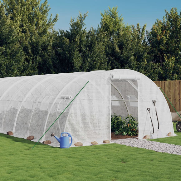 NNEVL Greenhouse with Steel Frame White 56 m² 14x4x2 m