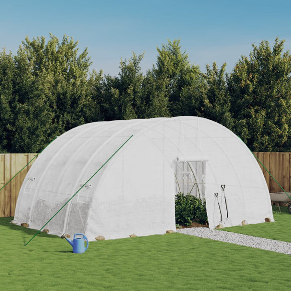 NNEVL Greenhouse with Steel Frame White 24 m² 6x4x2.85 m