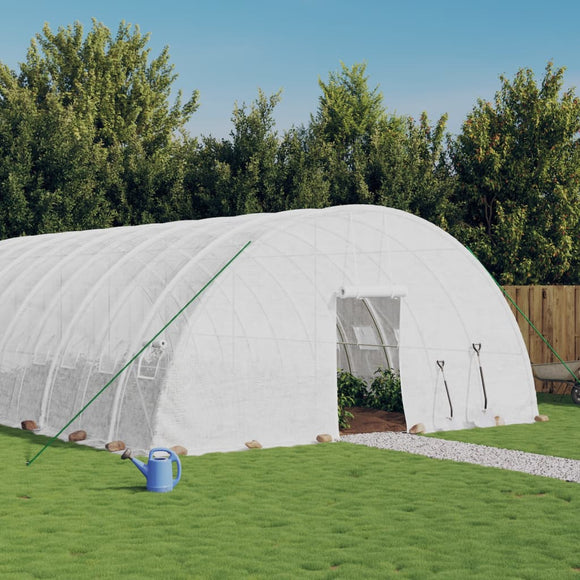 NNEVL Greenhouse with Steel Frame White 36 m² 6x6x2.85 m