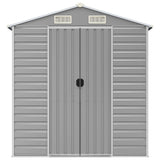 NNEVL Garden Shed Light Grey 191x385x198 cm Galvanised Steel