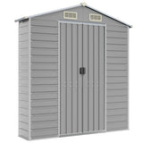 NNEVL Garden Shed Light Grey 191x385x198 cm Galvanised Steel