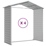 NNEVL Garden Shed Light Grey 191x385x198 cm Galvanised Steel