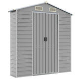 NNEVL Garden Shed Light Grey 191x470x198 cm Galvanised Steel