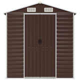 NNEVL Garden Shed Brown 191x470x198 cm Galvanised Steel