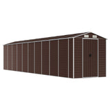 NNEVL Garden Shed Brown 191x895x198 cm Galvanised Steel