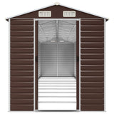 NNEVL Garden Shed Brown 191x895x198 cm Galvanised Steel