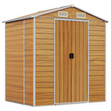 NNEVL Garden Shed Light Brown 191x130x198 cm Galvanised Steel