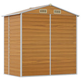 NNEVL Garden Shed Light Brown 191x130x198 cm Galvanised Steel