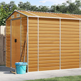 NNEVL Garden Shed Light Brown 191x470x198 cm Galvanised Steel