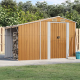 NNEVL Garden Shed Light Brown 277x192.5x179 cm Galvanised Steel