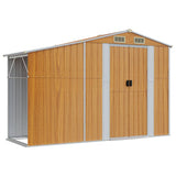 NNEVL Garden Shed Brown 277x93x179 cm Galvanised Steel