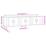 NNEVL Wall-mounted TV Cabinets 3 pcs Black 57x34.5x40 cm