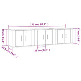 NNEVL Wall-mounted TV Cabinets 3 pcs High Gloss White 57x34.5x40 cm