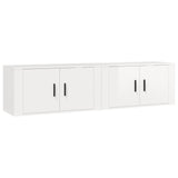 NNEVL Wall-mounted TV Cabinets 2 pcs High Gloss White 80x34.5x40 cm