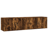 NNEVL Wall-mounted TV Cabinets 2 pcs Smoked Oak 80x34.5x40 cm