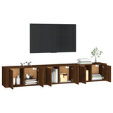 NNEVL Wall-mounted TV Cabinets 3 pcs Brown Oak 80x34.5x40 cm