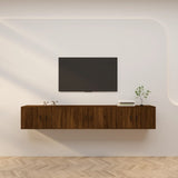 NNEVL Wall-mounted TV Cabinets 3 pcs Brown Oak 80x34.5x40 cm