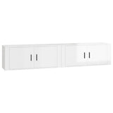 NNEVL Wall-mounted TV Cabinets 2 pcs High Gloss White 100x34.5x40 cm