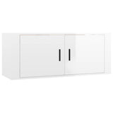 NNEVL Wall-mounted TV Cabinets 2 pcs High Gloss White 100x34.5x40 cm