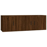 NNEVL 2 Piece TV Cabinet Set Brown Oak Engineered Wood