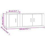 NNEVL 2 Piece TV Cabinet Set Brown Oak Engineered Wood