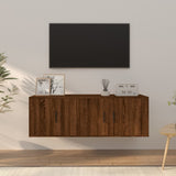 NNEVL 2 Piece TV Cabinet Set Brown Oak Engineered Wood