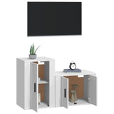 NNEVL 2 Piece TV Cabinet Set White Engineered Wood