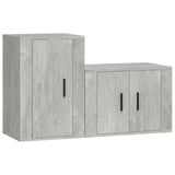 NNEVL 2 Piece TV Cabinet Set Concrete Grey Engineered Wood
