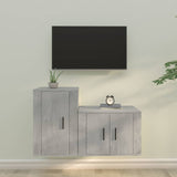 NNEVL 2 Piece TV Cabinet Set Concrete Grey Engineered Wood