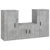 NNEVL 3 Piece TV Cabinet Set Concrete Grey Engineered Wood