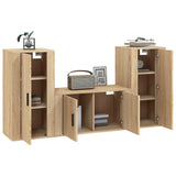 NNEVL 3 Piece TV Cabinet Set Sonoma Oak Engineered Wood