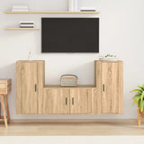 NNEVL 3 Piece TV Cabinet Set Sonoma Oak Engineered Wood
