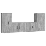 NNEVL 4 Piece TV Cabinet Set Concrete Grey Engineered Wood
