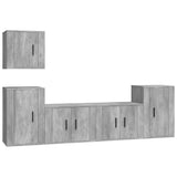 NNEVL 5 Piece TV Cabinet Set Concrete Grey Engineered Wood