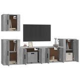 NNEVL 5 Piece TV Cabinet Set Concrete Grey Engineered Wood