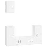 NNEVL 5 Piece TV Cabinet Set White Engineered Wood