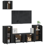 NNEVL 5 Piece TV Cabinet Set Black Engineered Wood