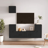 NNEVL 5 Piece TV Cabinet Set Black Engineered Wood