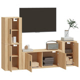 NNEVL 4 Piece TV Cabinet Set Sonoma Oak Engineered Wood