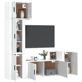 NNEVL 5 Piece TV Cabinet Set High Gloss White Engineered Wood