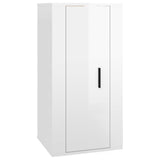 NNEVL 5 Piece TV Cabinet Set High Gloss White Engineered Wood